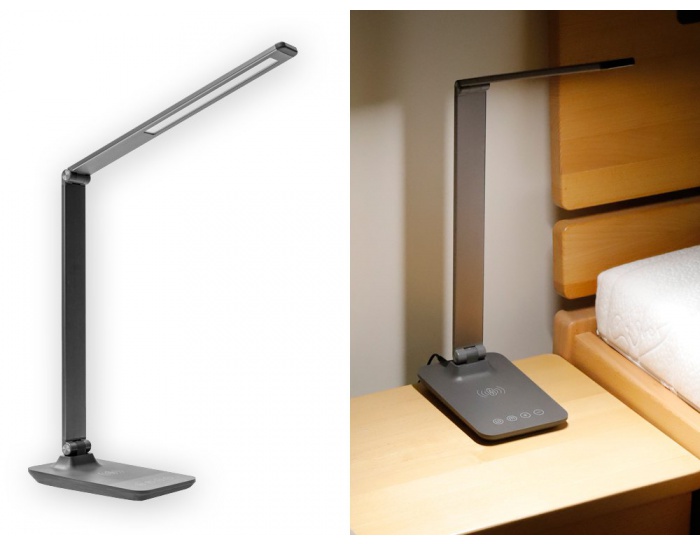  LED stolní lampička s bezdrátovým i USB nabíjením